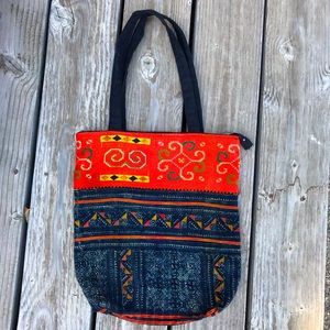Tribal Bag Purse Tote Medium Midsize Spacious Handmade Ethnic Village Stitched